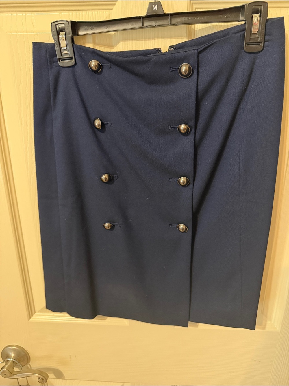 Banana Republic Navy Double-Breasted Pencil Skirt